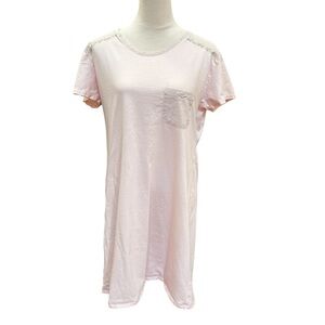 Le chat pink nightgown with pocket nightdress women’s US 18 short sleeve cotton